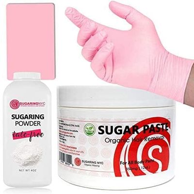 Bikini Sugaring Brazilian hair removal Package with Paste, Drying Powder, Applicator, Gloves by Sugaring NYC