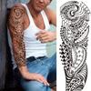 11 Sheets NEZAR Maori Temporary Tattoo Sleeve For Men Adults Tiki Turtle Manta Waterproof Fake Tattoo Sleeves For Women Black Dragon Totem Tribal Military Long Full Sleeve Tattoos Temporary Stickers view 2
