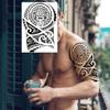 11 Sheets NEZAR Maori Temporary Tattoo Sleeve For Men Adults Tiki Turtle Manta Waterproof Fake Tattoo Sleeves For Women Black Dragon Totem Tribal Military Long Full Sleeve Tattoos Temporary Stickers view 3