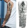 11 Sheets NEZAR Maori Temporary Tattoo Sleeve For Men Adults Tiki Turtle Manta Waterproof Fake Tattoo Sleeves For Women Black Dragon Totem Tribal Military Long Full Sleeve Tattoos Temporary Stickers view 4