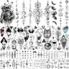 33 Sheets Outer Space Temporary Tattoos for Kids Boys Girl Women Men Adults Children, Geometry Astronaut Universe Fake Tattoo Star Moon Solar Syetem view 1