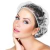 100PCS Larger Shower Caps Disposable, Thicker Waterproof Plastic Elastic Hair Bath Caps, Plastic Hair Caps for Women, Spa, Home Use, Hotel and Hair Salon, Portable Travel view 1