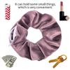 Premium Velvet Hair Scrunchies with Hidden Zipper Pocket for Women - 12 Pcs Floral Chiffon Scrunchies for VSCO Style and Storage view 2