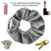12 Pcs Premium Velvet VSCO & Floral Hair Scrunchies with Hidden Zipper Pocket - Chiffon Silk Scrunchies for Girls & Women view 3