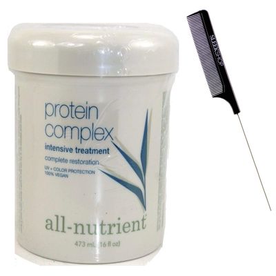 All Nutrient Protein Complex, Intensive Hair Treatment, Complete Restoration (w/Sleek Comb) UV+ Color Protection, 100% Vegan (16 OZ/LARGE PRO SIZE)