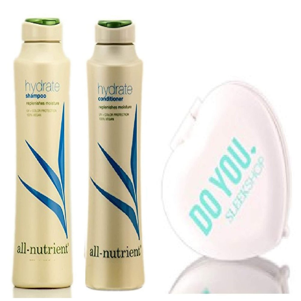 All Nutrient Hydrate Shampoo & Conditioner DUO Set, replenishes moisture (with Sleek Compact Mirror) (3.4 oz TRAVEL SIZE DUO KIT)