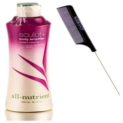 All Nutrient Sculpt + Body Amplifier, Instant Volume Hair Lotion (w/Sleek Comb) UV+ Color Protection, 100% Vegan (8.4 oz / 250 ml)