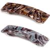 2PCS Hair Barrettes Tortoise Shell French Design Celluloid Rectangle Hair Clips for Women view 1