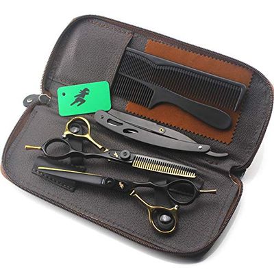 High-end Professional Hairdresser 6-inch Hairdressing Scissors 440C Steel Hair Salon Black