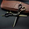 High-end Professional Hairdresser 6-inch Hairdressing Scissors 440C Steel Hair Salon Black view 2
