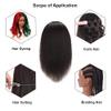 14 Inch 100% Real Hair Mannequin Head Training Head Manikin Cosmetology Doll Head for Hairdresser Practice Braiding Hair Styling with Clamp stand view 3