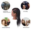 14 Inch 100% Real Hair Mannequin Head Training Head Manikin Cosmetology Doll Head for Hairdresser Practice Braiding Hair Styling with Clamp stand view 4