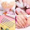 Blulu 3 Pieces White Nail Pencil 2-in-1 Nail Whitening Pencil French Nail Pencils with Cuticle Pusher for DIY Nail Manicure Supplies view 4