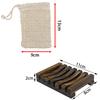 1 pari Soap Exfoliating Bag Natural, Soap Saver with Drawstring and Wooden Bead Holder,Exfoliating Loofah Pouch for Bathroom Shower view 2