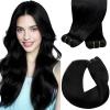 Sunny Hair 22 inch Sew in Hair Extensions Real Human Hair Jet Black Sew in Hair Extensions Long Hair Black Real Human Hair Extensions Weft Black Human Hair Weft Extensions for Women 100g view 1