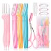 12 Pcs Eyebrow Razor, Face Razors for Women, Exfoliating Trimmers, Eyebrow Grooming Shaper for Women, Peach Fuzz, Hair Removal, Facial Razors Dermaplane Glow Razor view 1