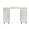 Double Edged Manicure Nail Table,Nail Table Station Desk with 4 Drawers,2 Storage Box,Spa Beauty Salon Nail Art Equipment (White) view 1