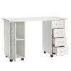 Double Edged Manicure Nail Table,Nail Table Station Desk with 4 Drawers,2 Storage Box,Spa Beauty Salon Nail Art Equipment (White) view 3