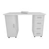 Double Edged Manicure Nail Table,Nail Table Station Desk with 4 Drawers,2 Storage Box,Spa Beauty Salon Nail Art Equipment (White) view 4