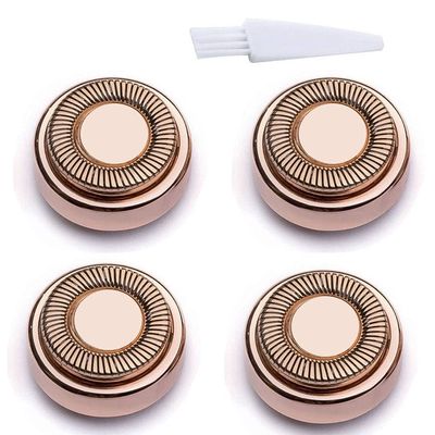Facial Hair Remover Replacement Heads Compatible with Finishing Touch Flawless Facial Hair Removal Tool for Women, Rose Gold - 4 Count