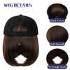 Qlenkay Baseball Cap with Hair Extensions Straight Short Bob Hairstyle Adjustable Removable Wig Hat 14inch for Woman Girl Medium Brown view 4