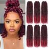 Burgundy Water Wave Crochet Hair 14inch 6 Pack Passion Twist Crochet Hair Synthetic Fiber Braidig Hair(14", T1B/BUG#) view 1