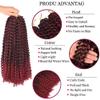 Burgundy Water Wave Crochet Hair 14inch 6 Pack Passion Twist Crochet Hair Synthetic Fiber Braidig Hair(14", T1B/BUG#) view 2