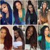 Burgundy Water Wave Crochet Hair 14inch 6 Pack Passion Twist Crochet Hair Synthetic Fiber Braidig Hair(14", T1B/BUG#) view 3