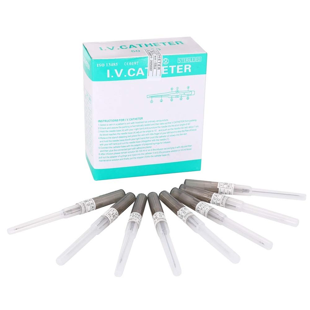 DOWEI Ear Nose Piercing,New Life 50pcs 16G Piercing IV Catheter Piercing for IV Start Kits,Piercing Tools,Piercing Supplies (16G)
