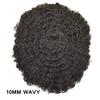Afro Kinky Toupee for Black Men Afro Grey Curly Mens Toupee Human Hair Transparent Lace Skin Hairpiece African American Afro Wavy Men Hair System Q6 (6mm Afro Wave, 1# Jet Black) view 2