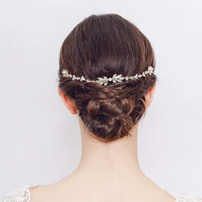 AKOAK 1 Pack Exquisite Crystal Flower Wedding Dress Hair Comb, Hair Accessories, Silver