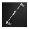 AKOAK 1 Pack Exquisite Crystal Flower Wedding Dress Hair Comb, Hair Accessories, Silver view 2