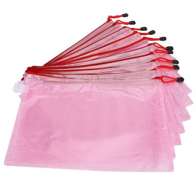 10pcs Zipper Mesh Pouch PVC Plastic Wallets A4 File Folder Bag Transparent Zipper File Bags for Cosmetics, Toiletry Kit, Travel Accessories, Gadgets, Stationeries(Light)