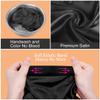 Long Satin Bonnet Sleep Cap Extra Large Silk Sleeping Cap with Wide Elastic Band Loose Night Hat for Women Braids,Curly Hair,Natural Hair,Very Soft & Comfortable (Black) view 4