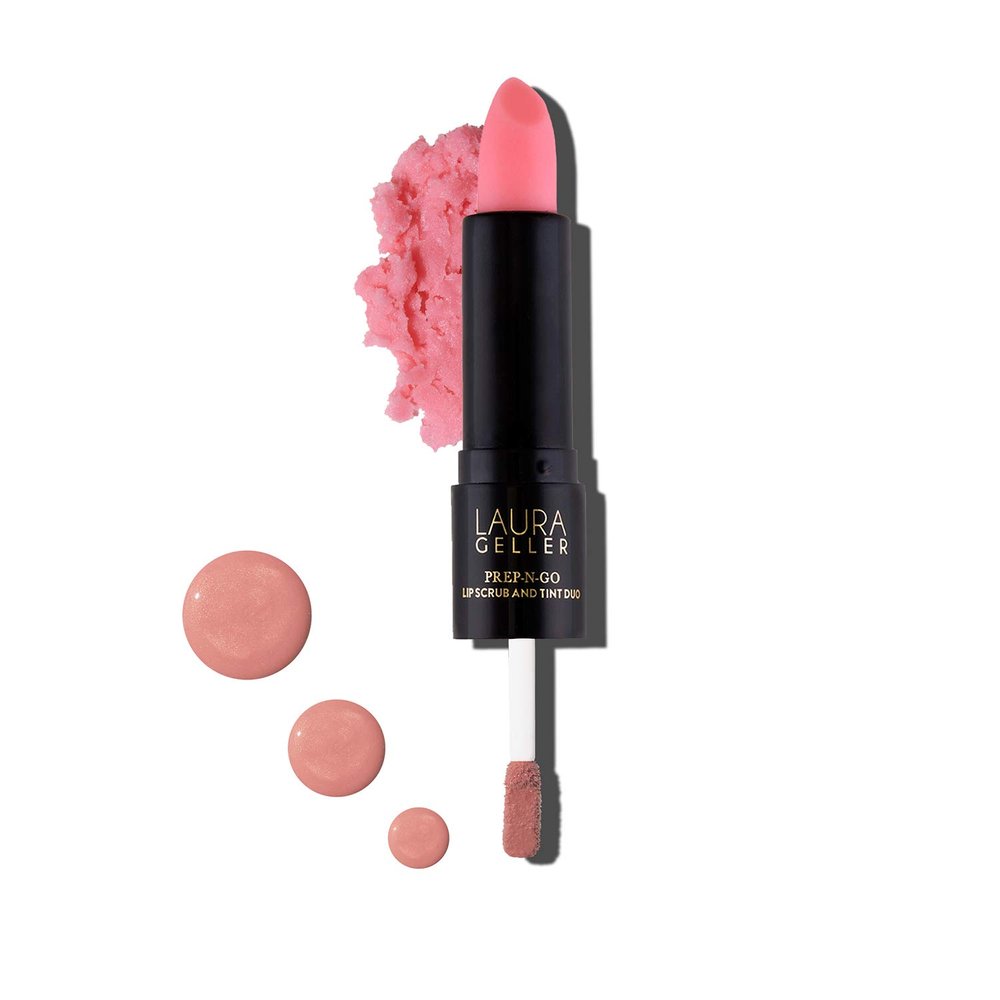 LAURA GELLER NEW YORK Prep-n-Go 2-in-1 Lip Scrub and Lip Oil Tint, Lip Hydrating Oil and Exfoliator, Finish Line