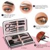 Exquisite 8-in-1 Eyebrow Kit for Women & Men  Luxury Eyebrow Grooming Kit with 4 Precision Tweezers For Eyebrows, Eyebrow Razor, Eyebrow Scissors, Eyebrow Brush/Comb & Pencil with Padded Case view 2