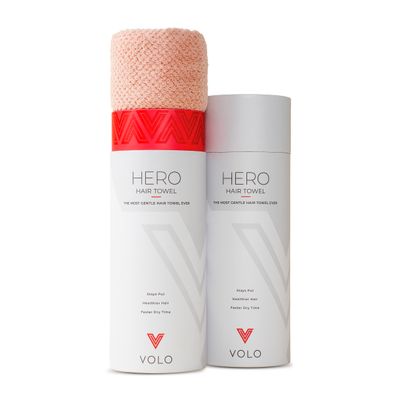 VOLO Hero Cloud Pink Hair Towel - Ultra Soft, Quick Drying, Anti Frizz & Breakage, 30% More Fabric, Snug Strap