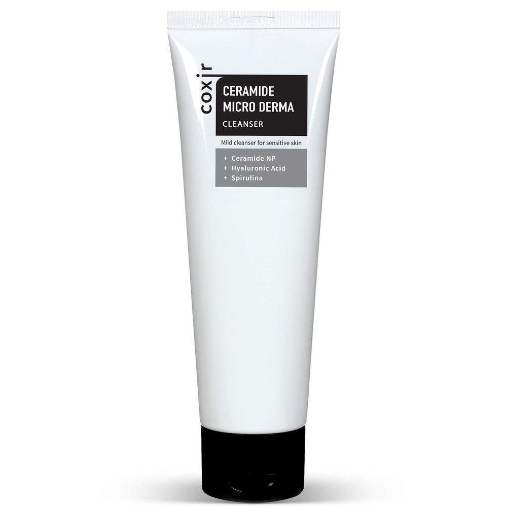 coxir CERAMIDE MICRO DERMA CLEANSER | Clean beauty| Paraben free, soft, clear gel low pH deep hydrating foaming cleanser is good for sensitive skin [120ml, 4.23 fl.oz.]
