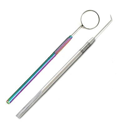 AAProTools Set of 2 Eyelash Volume Eye Lash Lashes Lifting Lifter & Metal Makeup Mirror Rainbow Color Eyelash Perm Applicator Separating Tool