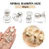 TUUXI 84pcs Gems Rhinestone Twisters Spiral Set Hair Pins Pearls Hair Jewels Silver Coil for Women Girls Wedding Bridal Prom view 2