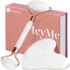 BAIMEI IcyMe Jade Roller & Gua Sha Set Face Roller and Gua Sha Facial Tools for Skin Care Routine and Puffiness, Self Care Gift for Men Women - White view 1