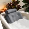 Everlasting Comfort Luxury Bath Pillows for Tub with Head and Neck Support - Non-Slip Bathtub Pillow with Suction Cups, Quick-Drying Mesh & Drying Hook - Jacuzzi & Spa Accessories for Women - Gray view 1