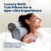 Everlasting Comfort Luxury Bath Pillows for Tub with Head and Neck Support - Non-Slip Bathtub Pillow with Suction Cups, Quick-Drying Mesh & Drying Hook - Jacuzzi & Spa Accessories for Women - Gray view 2