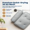 Everlasting Comfort Luxury Bath Pillows for Tub with Head and Neck Support - Non-Slip Bathtub Pillow with Suction Cups, Quick-Drying Mesh & Drying Hook - Jacuzzi & Spa Accessories for Women - Gray view 4