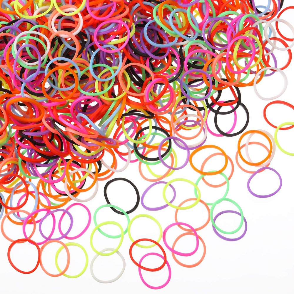 1000 Mini Rubber Bands Soft Elastic Bands for Hair Braids Hair (Vibrant Color)