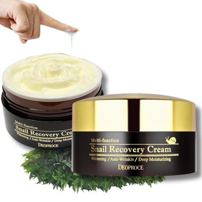 Deoproce Made in Korea Snail Recovery Cream 3.5 oz  Snail Mucin Facial Moisturizer for Hydrated, Supple and Smooth-Feeling Skin  Lightweight Daily Face Cream for Gentle Hydration and Skin Comfort