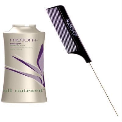 All Nutrient Motion + Soft Gel, Medium Hold with Added Hair Sheen (w/Sleek Comb) UV+ Color Protection, 100% Vegan (3.4 OZ/TRAVEL SIZE)