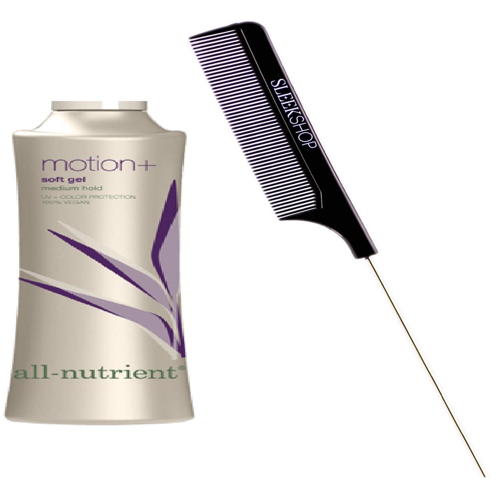 All Nutrient Motion + Soft Gel, Medium Hold with Added Hair Sheen (w/Sleek Comb) UV+ Color Protection, 100% Vegan (3.4 OZ/TRAVEL SIZE)