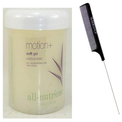 All Nutrient Motion + Soft Gel, Medium Hold with Added Hair Sheen (w/Sleek Comb) UV+ Color Protection, 100% Vegan (16 OZ/PRO XL SIZE)