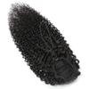 GREEMEO Kinky Curly Drawstring Ponytail Extension Black Remy Human Hair 24 Inches view 2